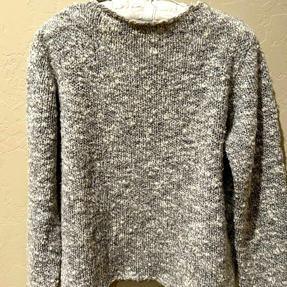 Eileen Fisher, gray nubby sweater. Size M